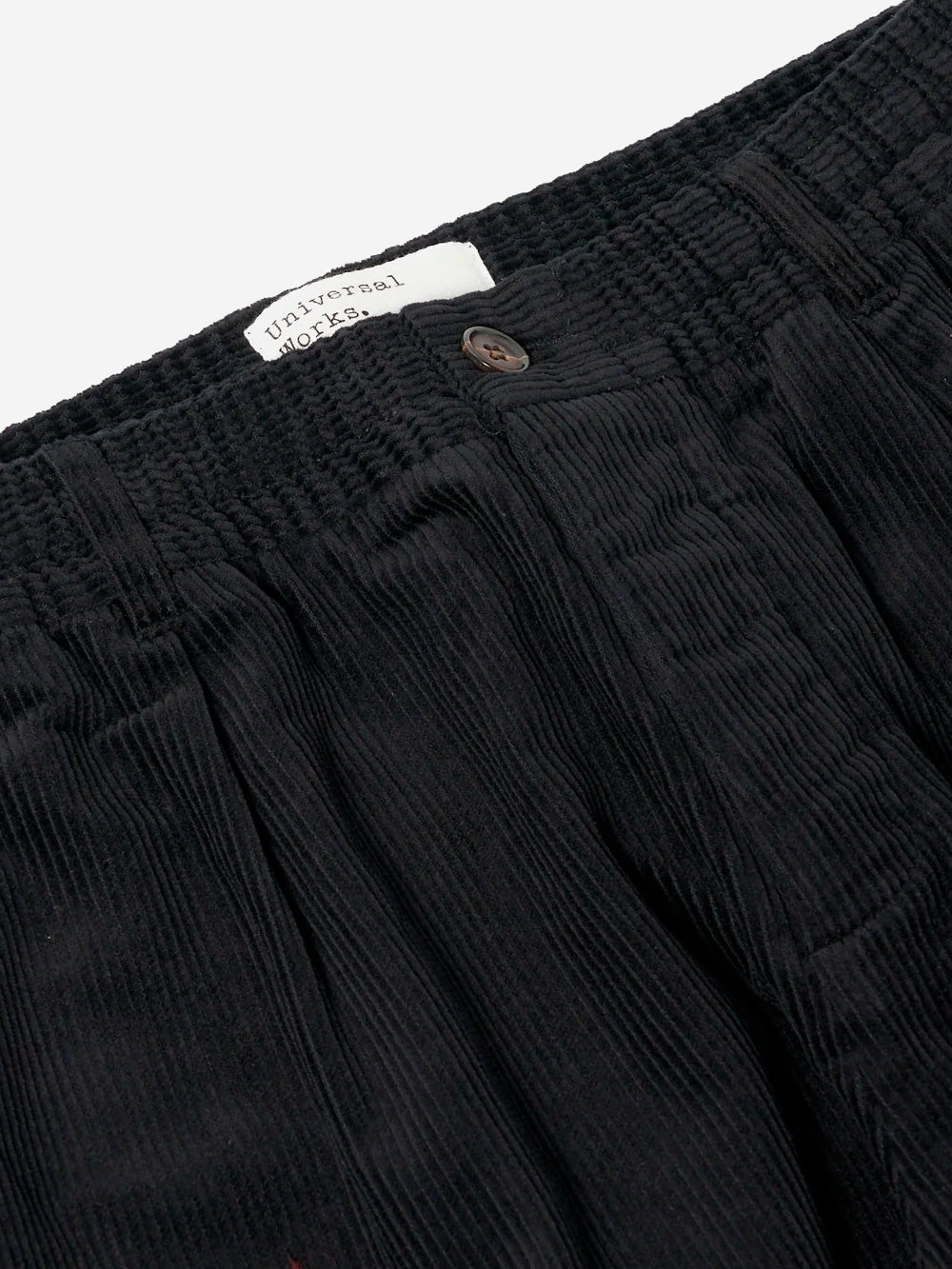 UNIVERSAL WORKS Pleated Track pantaloni neri Nero Urbanstaroma