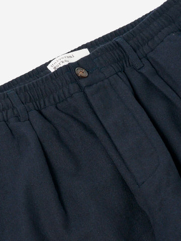 UNIVERSAL WORKS Pantaloni track pleated blu navy Navy