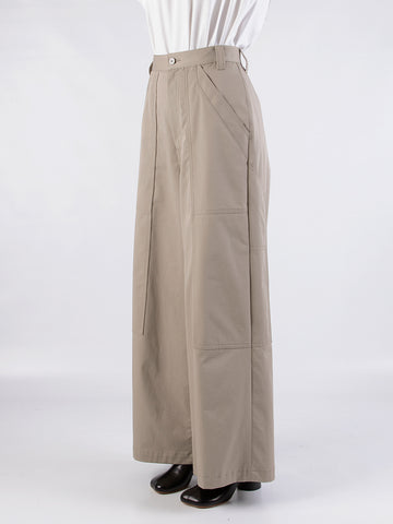 Pantaloni flared in twill di cotone