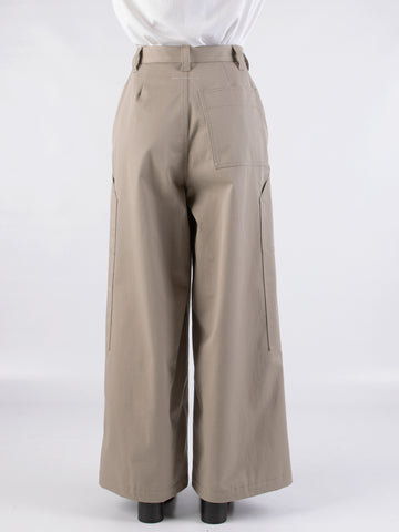 Pantaloni flared in twill di cotone