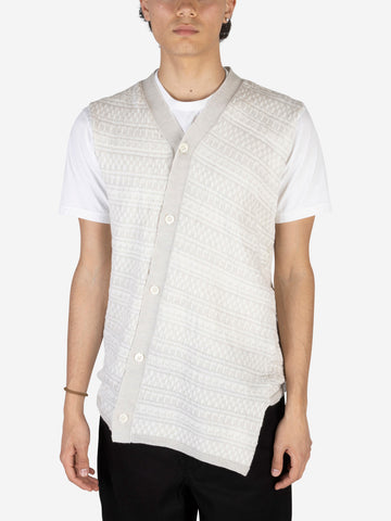 Gilet in maglia asimmetrico