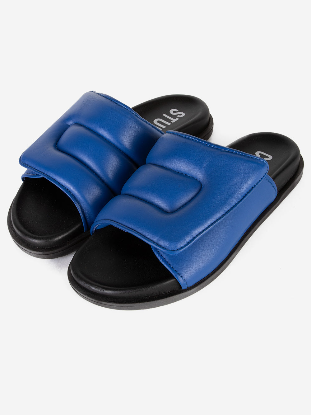 COPENHAGEN CPH834 Slipper in pelle Blu Urbanstaroma