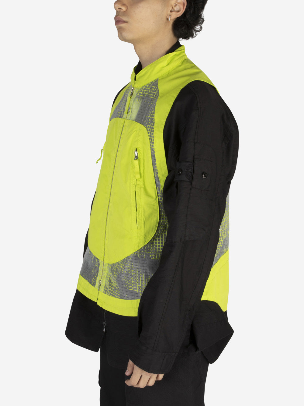 STONE ISLAND SHADOW PROJECT Gilet Devoré in ripstop e organza-TC Pistacchio Urbanstaroma