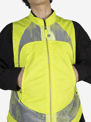 STONE ISLAND SHADOW PROJECT Gilet Devoré in ripstop e organza-TC Pistacchio