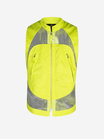 STONE ISLAND SHADOW PROJECT Gilet Devoré in ripstop e organza-TC Pistacchio