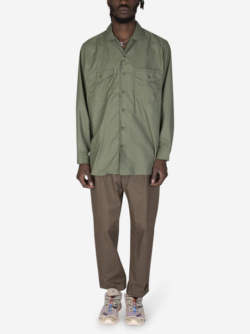 BEAMS PLUS Camicia classic fit in Nylon Verde