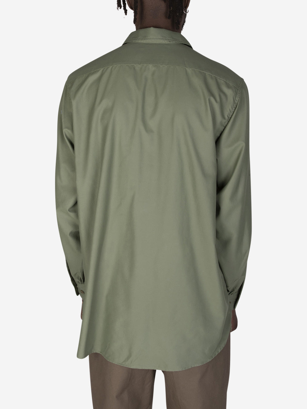 BEAMS PLUS Camicia classic fit in Nylon Verde Urbanstaroma