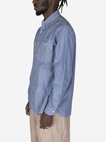 BEAMS PLUS Camicia in chambray Celeste