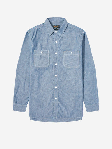 BEAMS PLUS Camicia in chambray Celeste