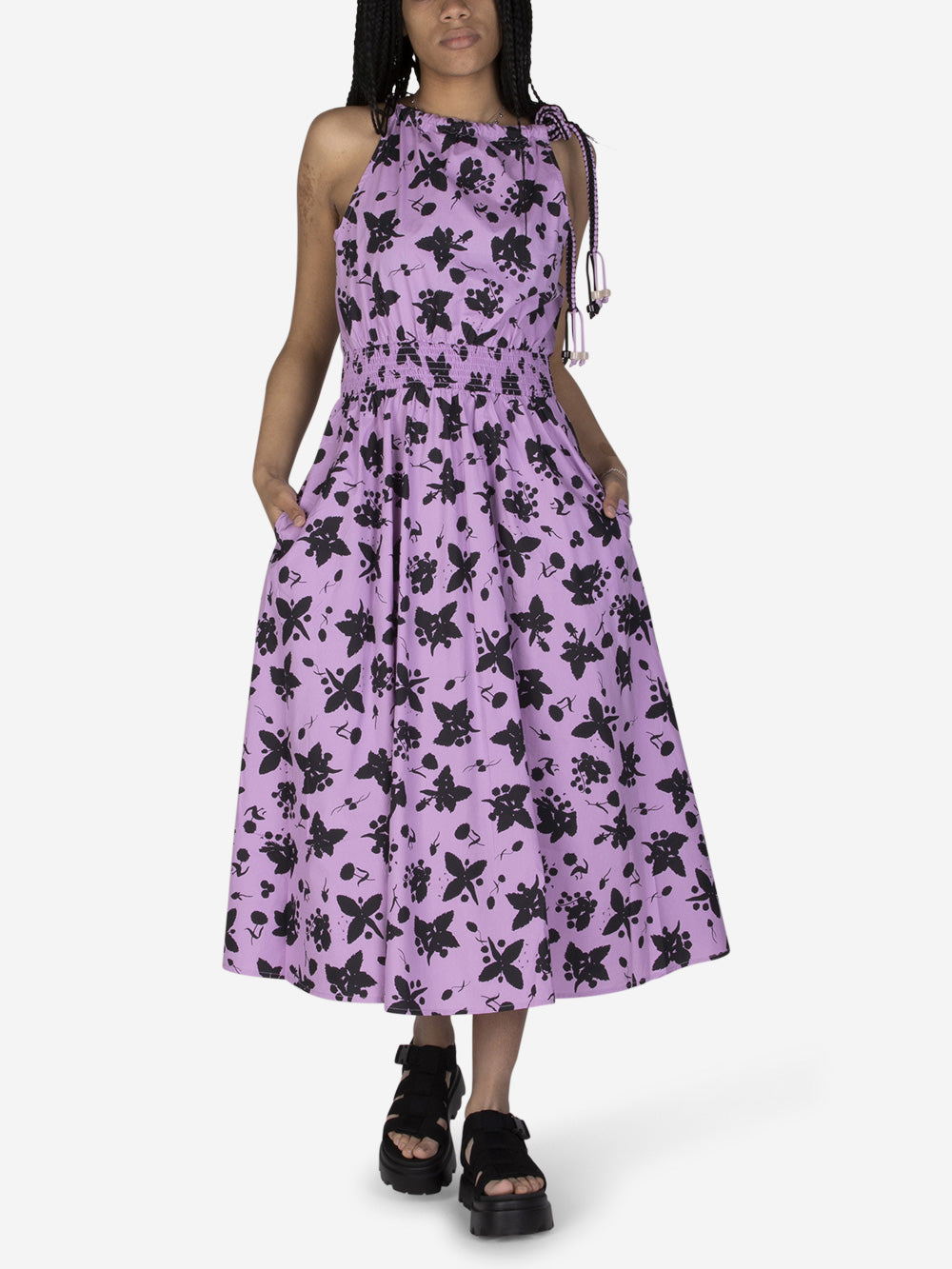 ESSENTIEL ANTWERP Abito midi in cotone Viola Urbanstaroma