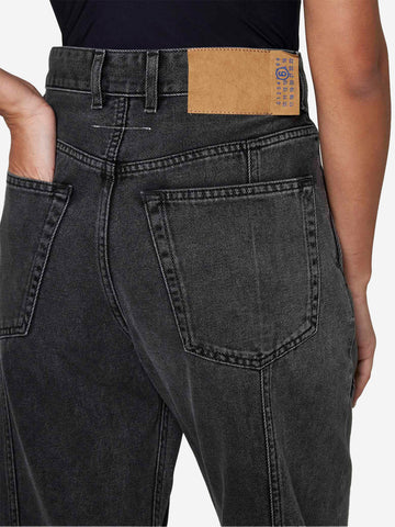 Schwarze 5-Pocket-Hose aus Baumwolle