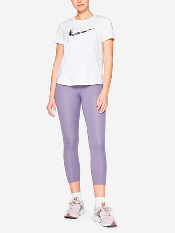 Short length reflective silver running leggings