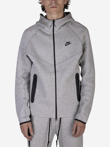 Felpa Tech Fleece grigia con zip