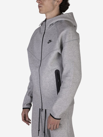 Felpa Tech Fleece grigia con zip