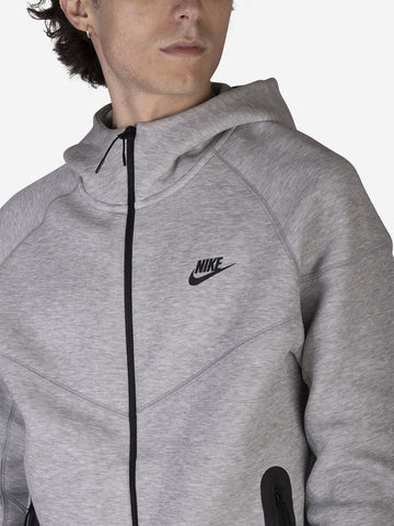 Felpa Tech Fleece grigia con zip