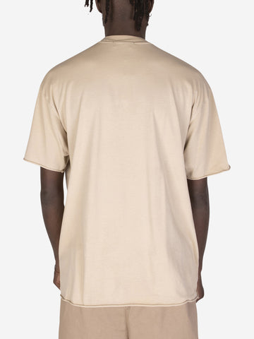 T-shirt taglio vivo beige