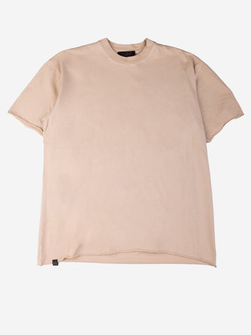 T-shirt taglio vivo beige