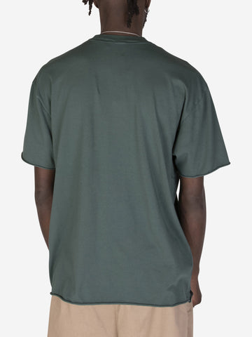 T-shirt taglio vivo verde scuro