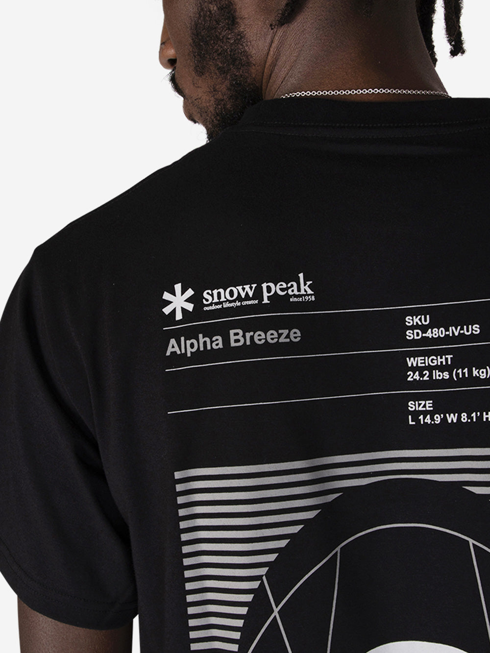 SNOW PEAK T-shirt a stampa Nero Urbanstaroma