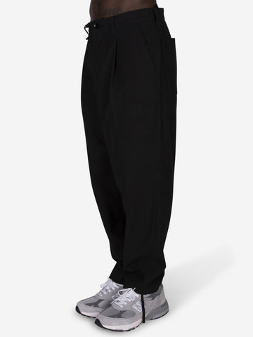 Pantalon taille haute à plis