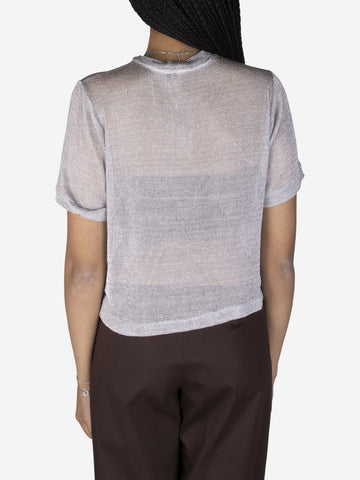 Metallic mesh T-shirt