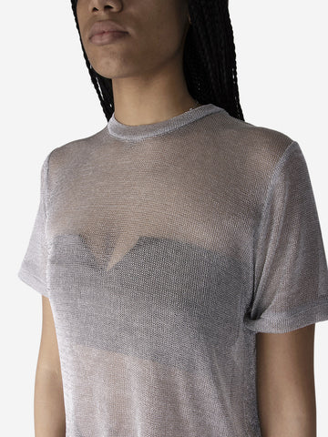 Metallic mesh T-shirt