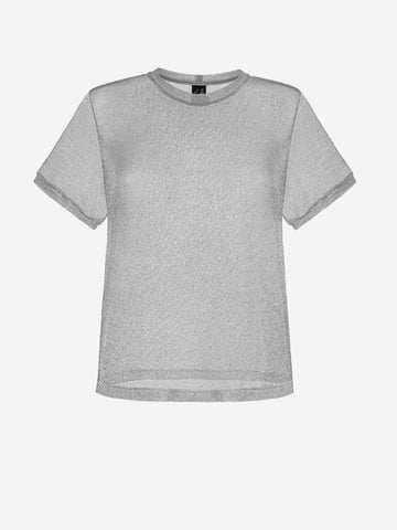 Metallic mesh T-shirt