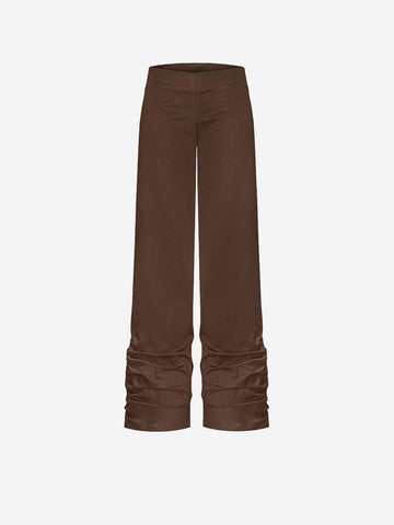 VANITY NAP Pantaloni con ruches Marrone