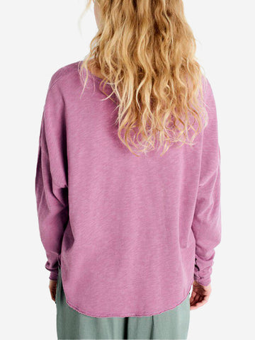 T-shirt maniche lunghe lilla Sonoma con scollo a V