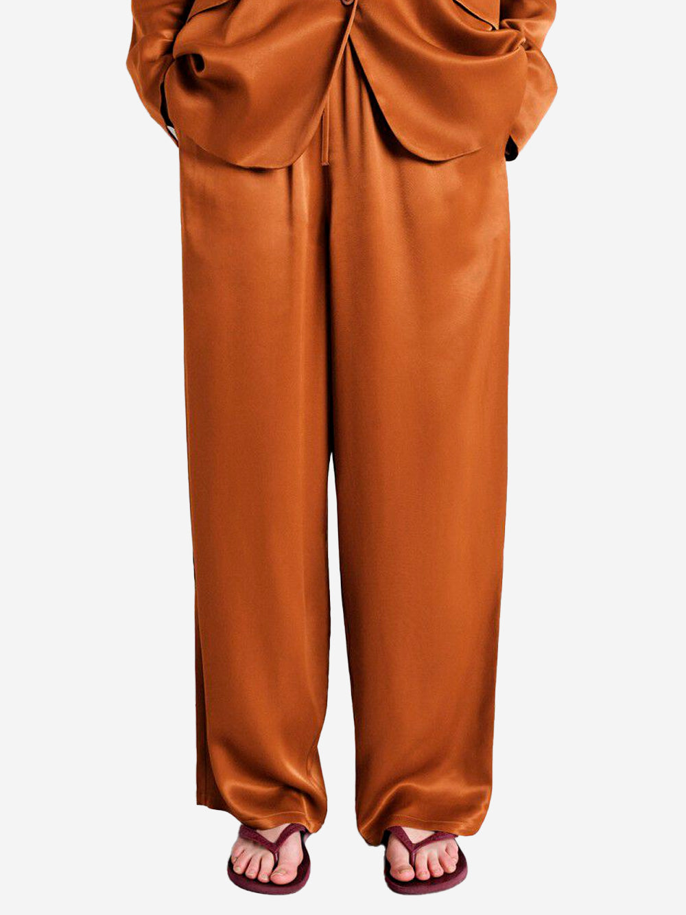 AMERICAN VINTAGE Pantaloni morbidi in viscosa cannella Cannella Urbanstaroma