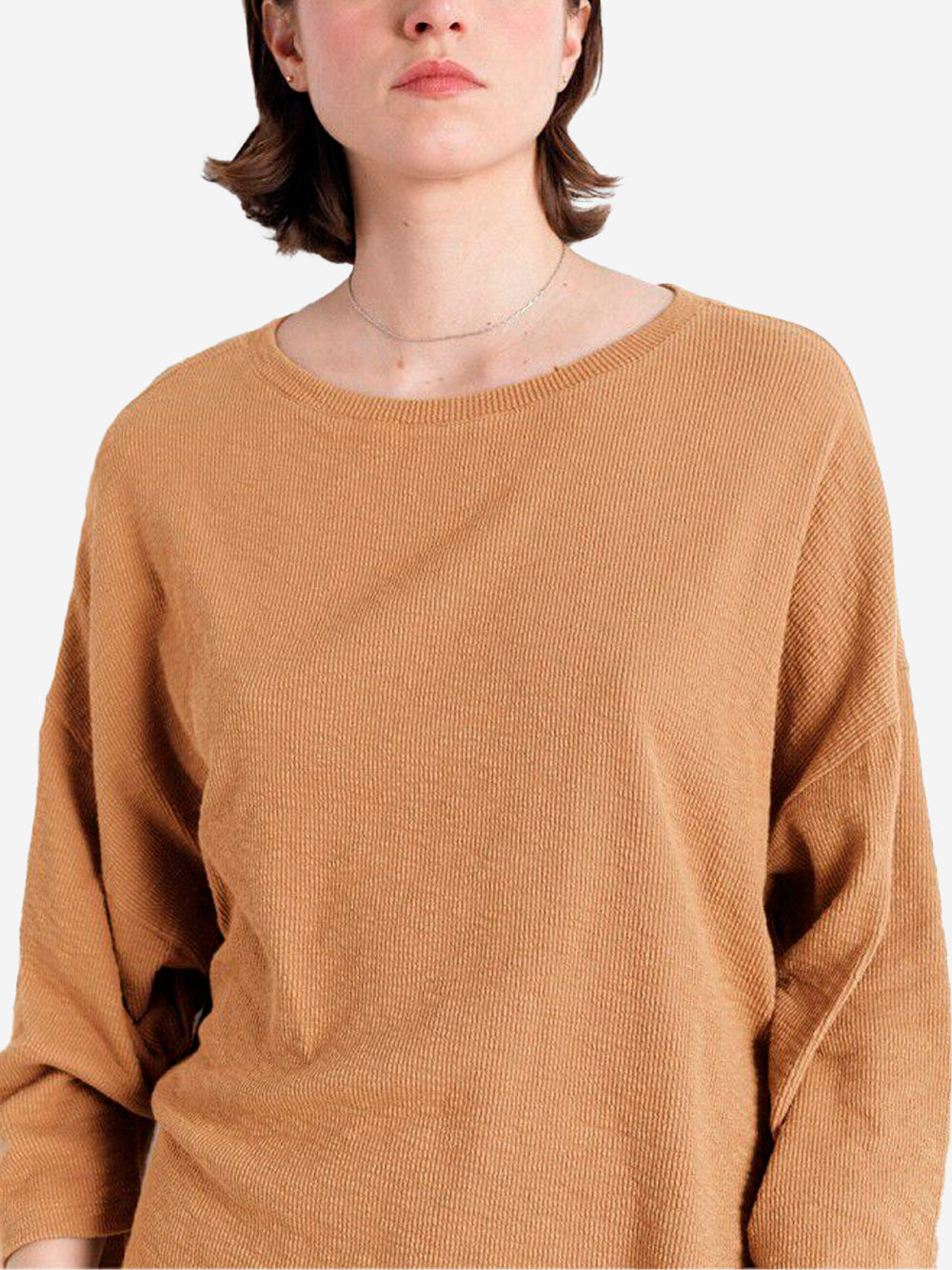 AMERICAN VINTAGE T-shirt cammello Yruki maniche 7/8 loose fit Cammello Urbanstaroma
