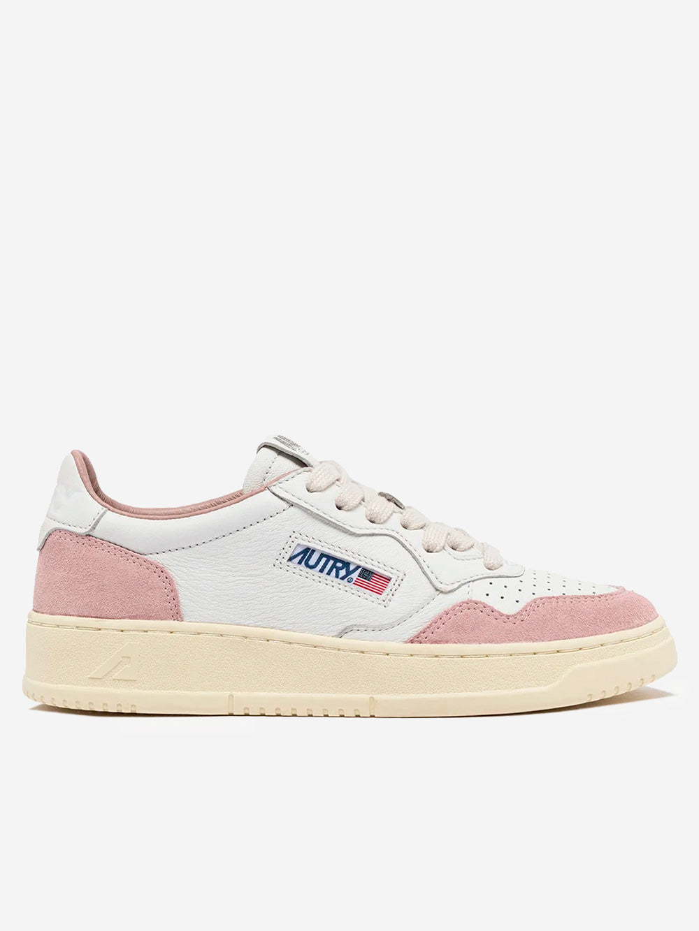 AUTRY W Medalist Low in pelle e suede bianca e rosa Bianco rosa Urbanstaroma