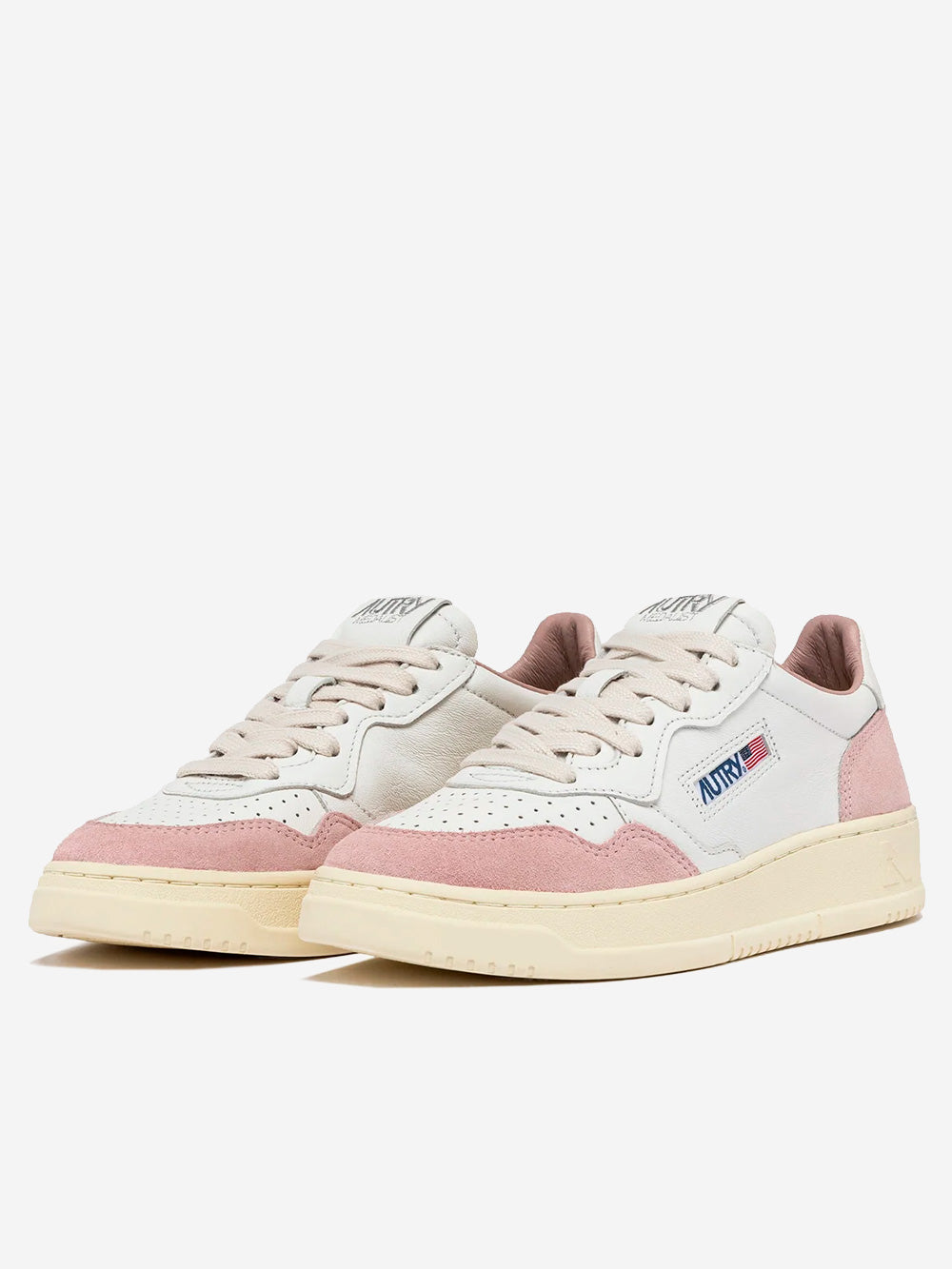 AUTRY W Medalist Low in pelle e suede bianca e rosa Bianco rosa Urbanstaroma