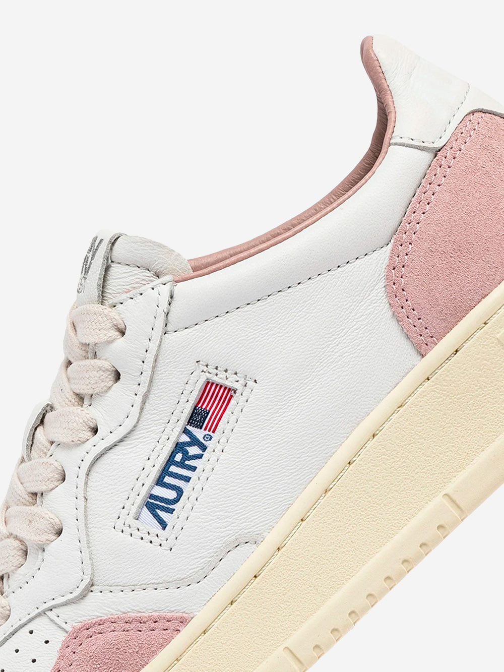 AUTRY W Medalist Low in pelle e suede bianca e rosa Bianco rosa Urbanstaroma