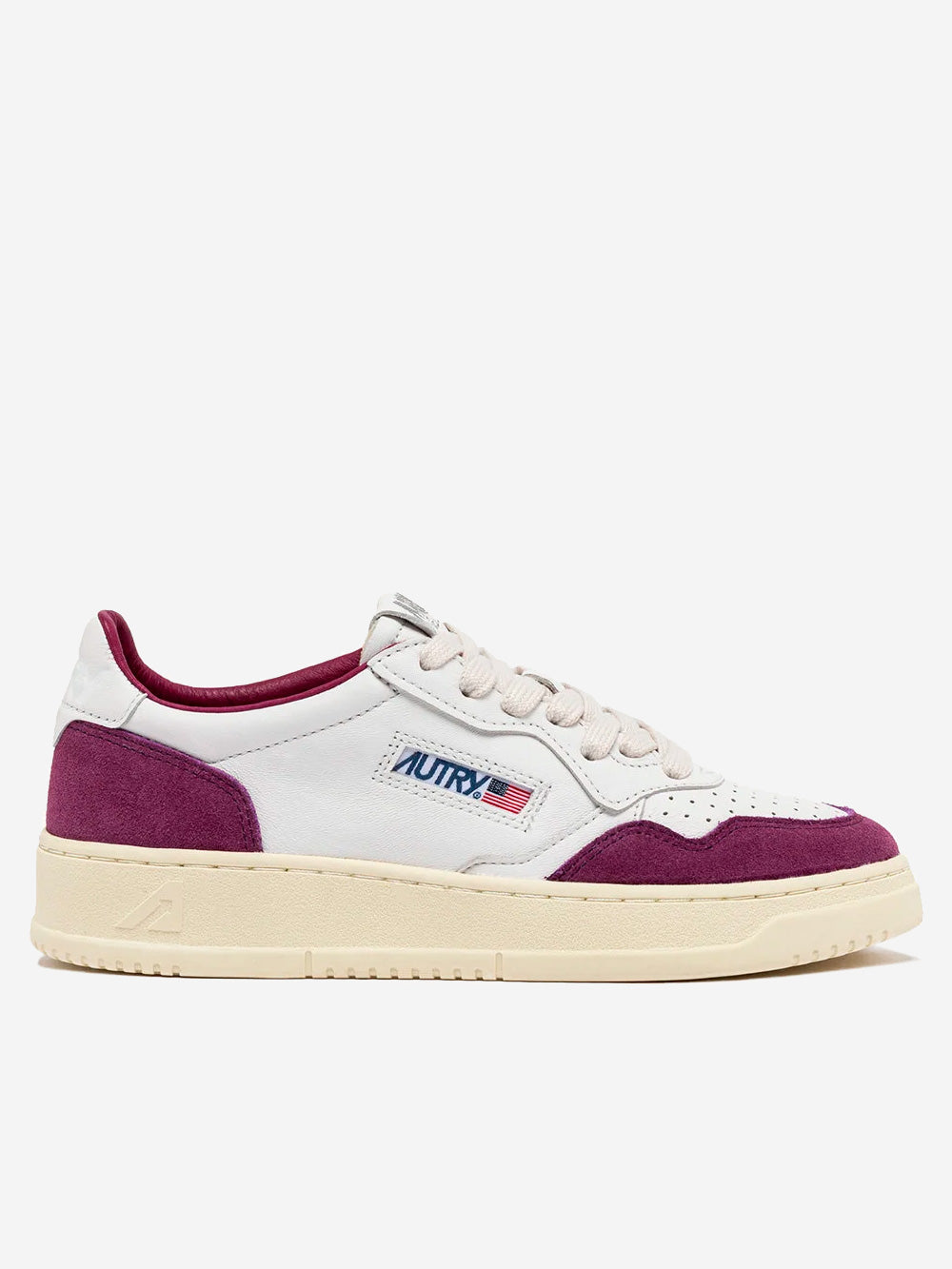 AUTRY W Medalist Low in pelle e suede bianca e viola Bianca viola Urbanstaroma