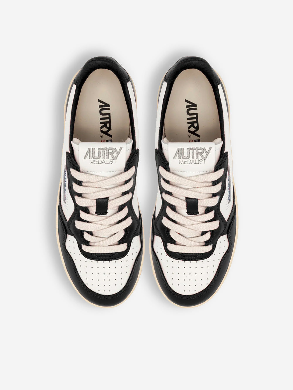 AUTRY W Medalist Platform Low in pelle bianca e nera Bianco nero Urbanstaroma