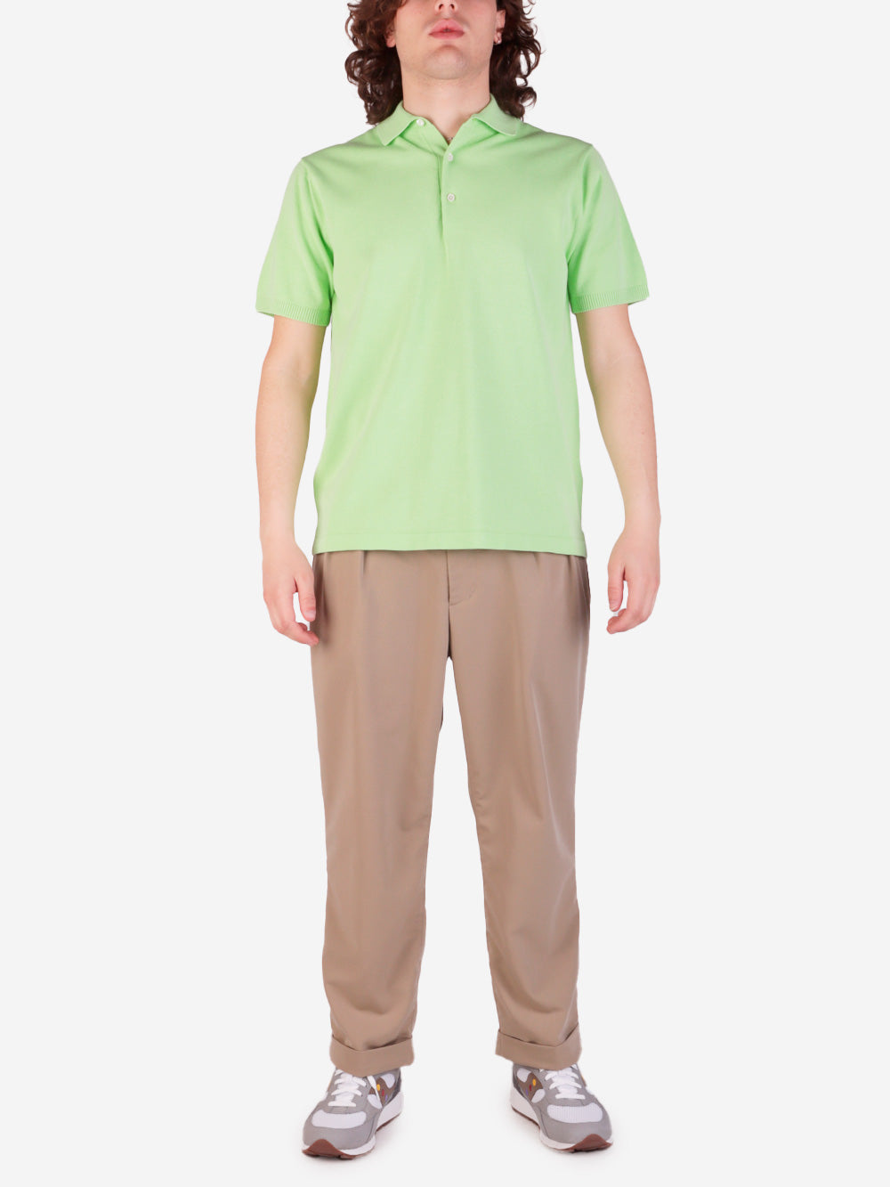 BEAMS PLUS Polo verde in maglia 12g Verde fluo Urbanstaroma