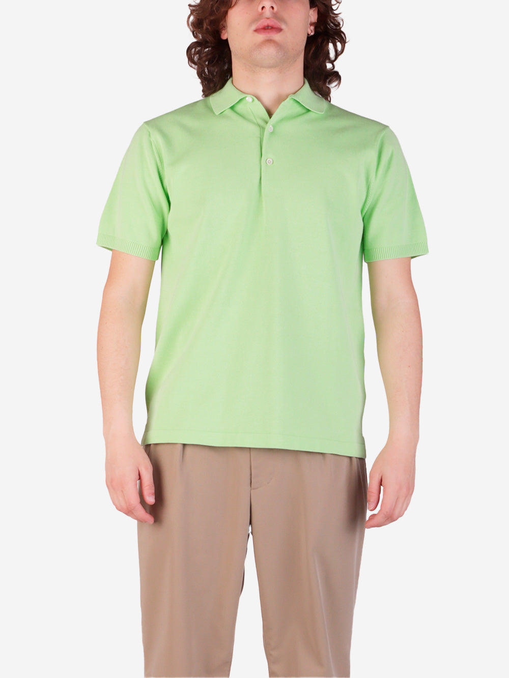 BEAMS PLUS Polo verde in maglia 12g Verde fluo Urbanstaroma