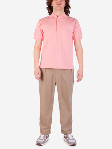 BEAMS PLUS Polo rosa in maglia 12g Rosa