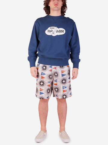 Felpa girocollo blu Beams Plus x SperryTop-Sider