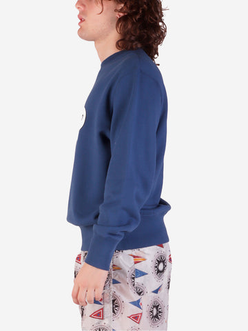 Felpa girocollo blu Beams Plus x SperryTop-Sider