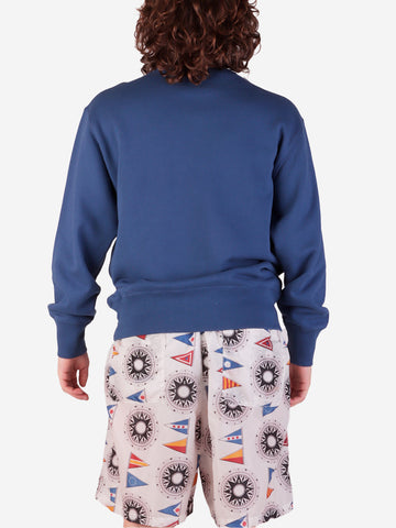 Felpa girocollo blu Beams Plus x SperryTop-Sider