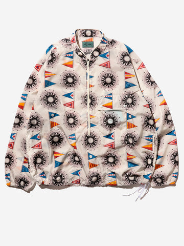 BEAMS PLUS Bay jacket nylon print x Bianco