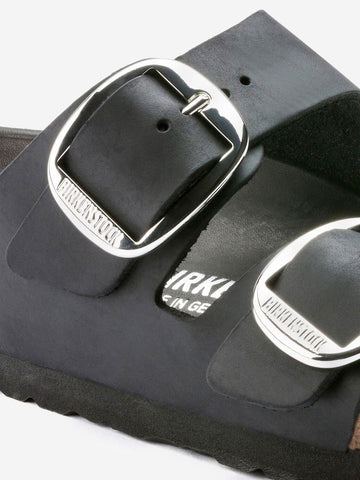 BIRKENSTOCK Arizona Big Buckle nere pelle oliata Nero