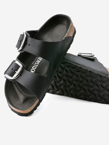 BIRKENSTOCK Arizona Big Buckle nere pelle oliata Nero