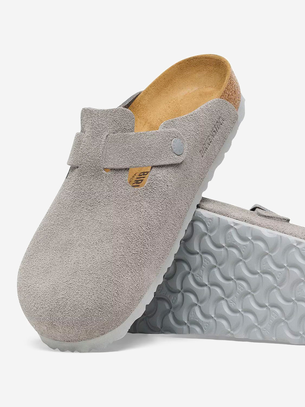 BIRKENSTOCK Boston in suede Stone Coin Stone Urbanstaroma