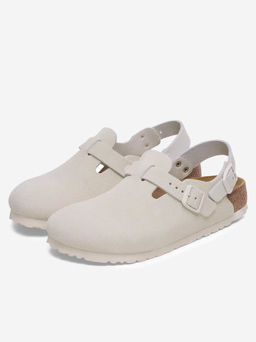 BIRKENSTOCK Tokio in suede Antique White Bianco