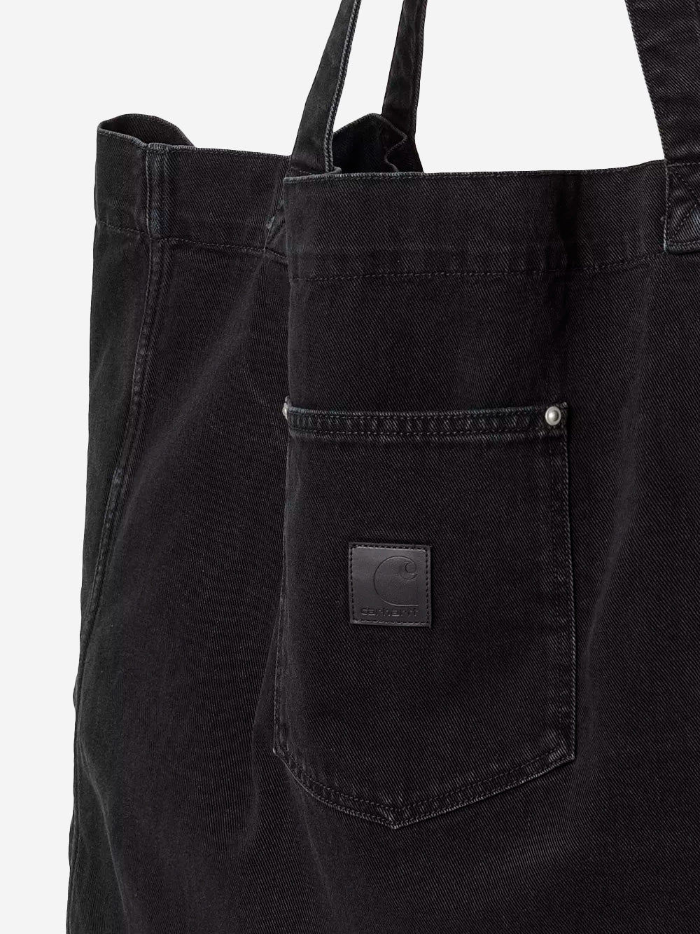 CARHARTT WIP Tote bag in denim Rivet (40,4 litri) Nero Urbanstaroma