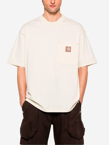 CARHARTT WIP T-shirt beige S/S Eldon con rivetti Beige