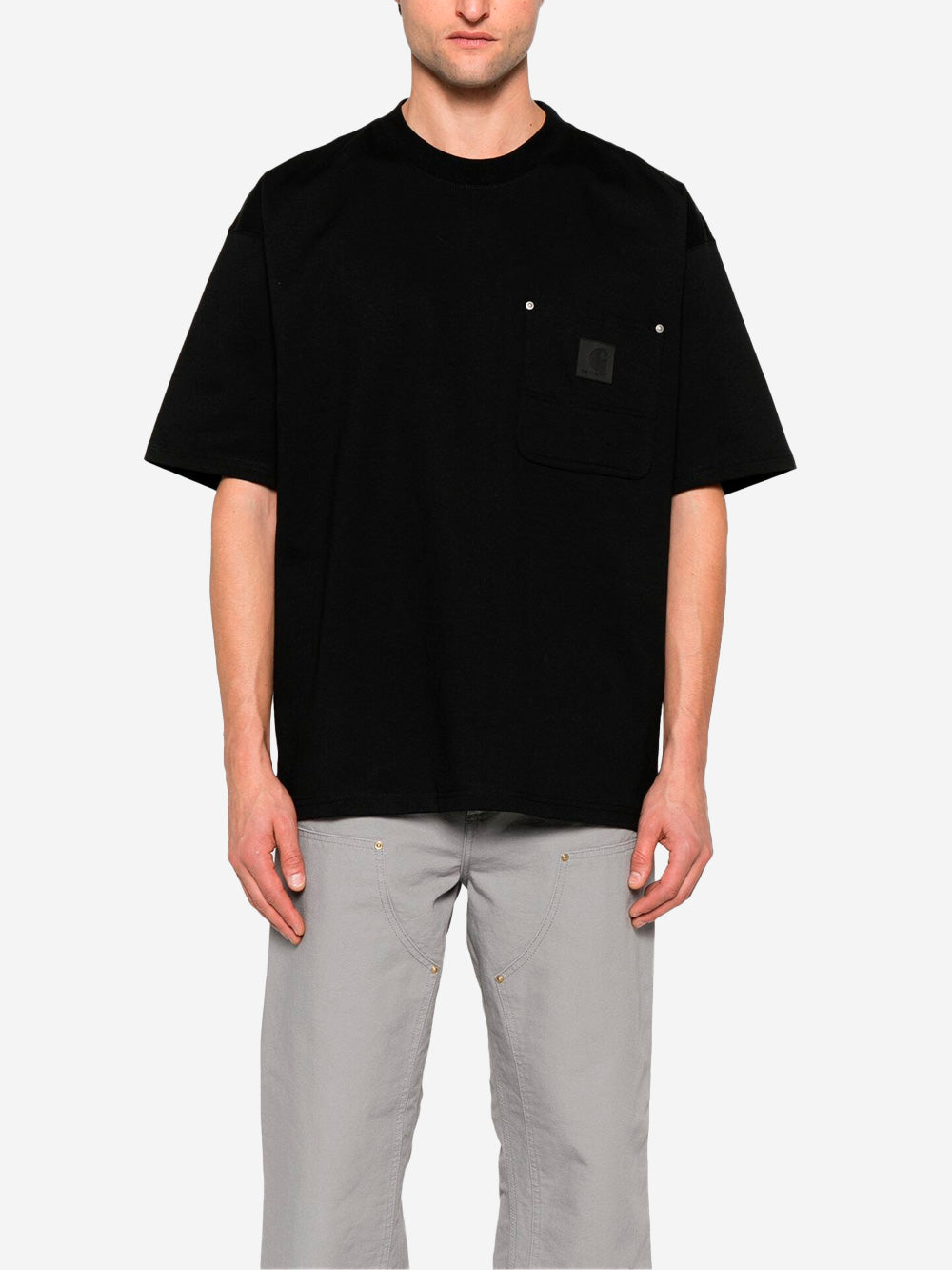 CARHARTT WIP T-shirt nera S/S Eldon con rivetti Nero Urbanstaroma